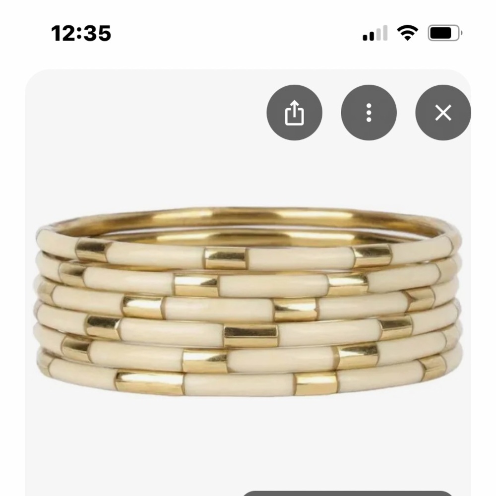 Ivory and Gold Veda Bangles (Buddah Girl )